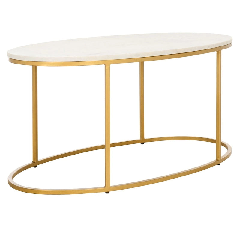 Table basse en marbre (entièrement assemblée) - 39 po L x 21 po P x 18,3 po H - 39Lx21Px18H