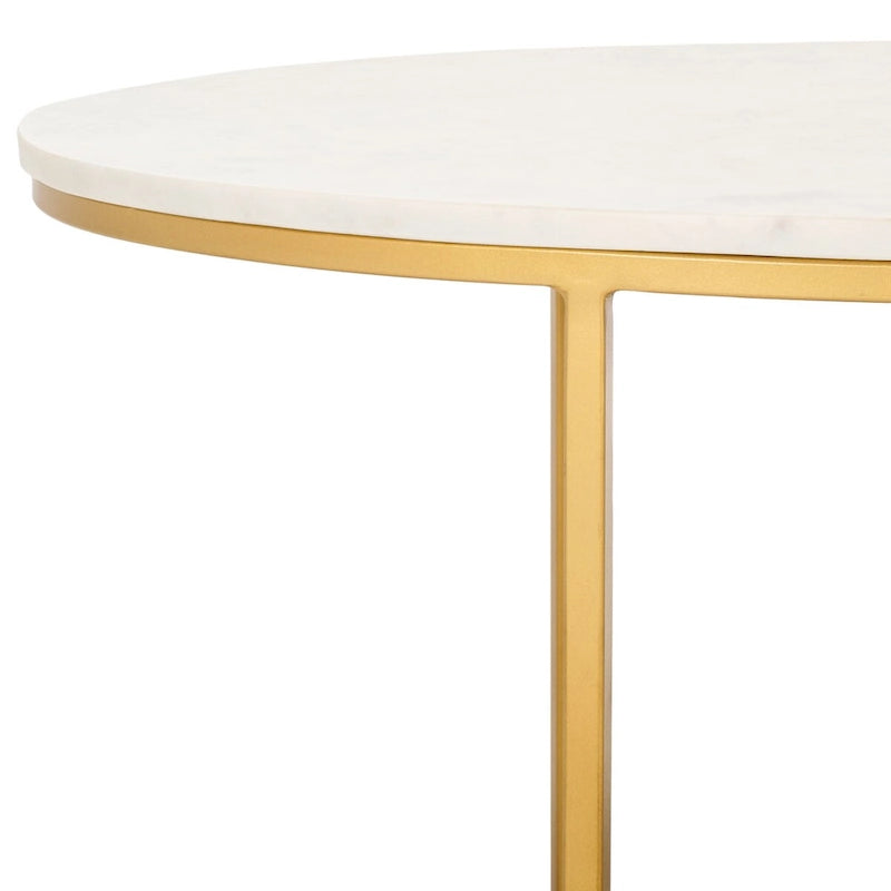 Table basse en marbre (entièrement assemblée) - 39 po L x 21 po P x 18,3 po H - 39Lx21Px18H