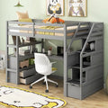 Lit mezzanine simple avec bureau et étagères