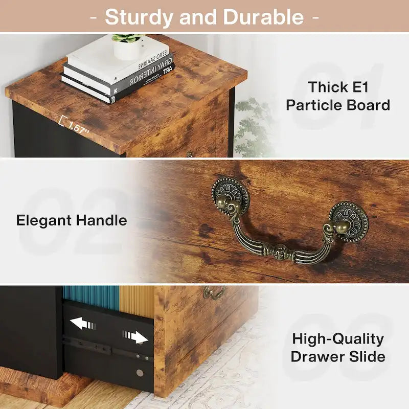 Classeur 4 tiroirs pour bureau à domicile, classeur vertical en bois pour format A4/lettre