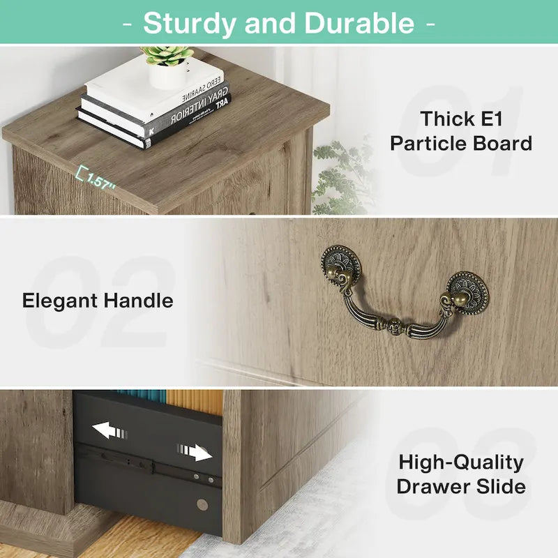 Classeur 4 tiroirs pour bureau à domicile, classeur vertical en bois pour format A4/lettre