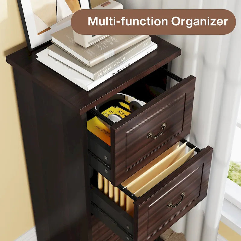Classeur 4 tiroirs pour bureau à domicile, classeur vertical en bois pour format A4/lettre