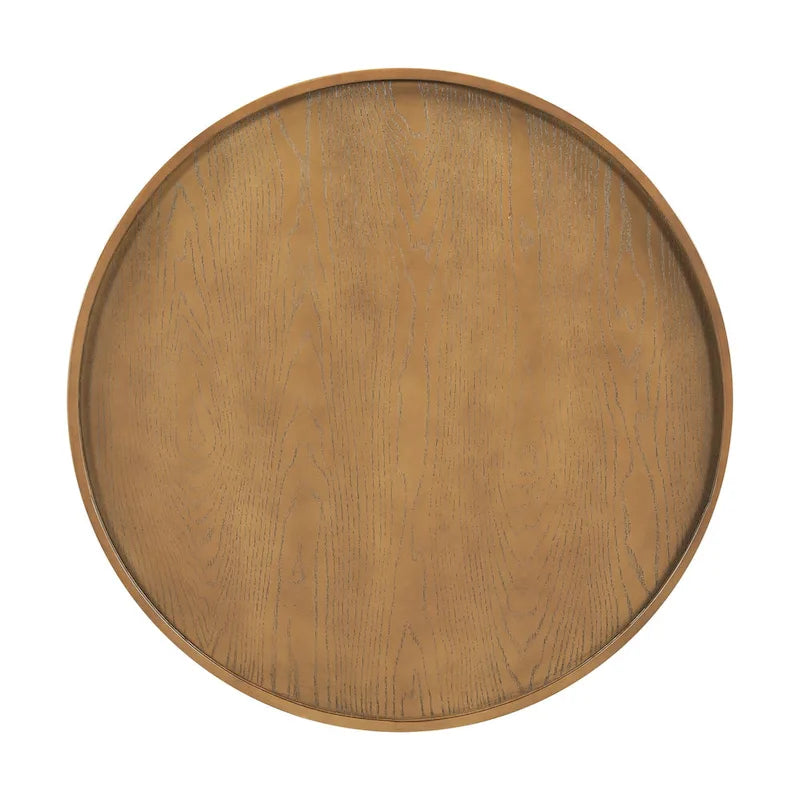 Table basse ronde en rotin avec côtés en rotin