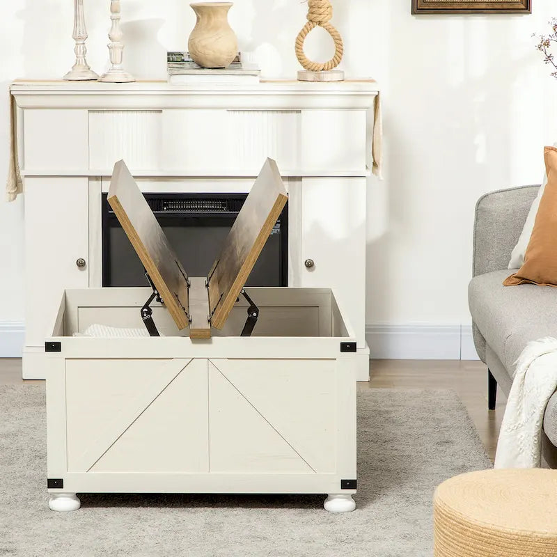 Table basse de ferme avec rangement pour salon