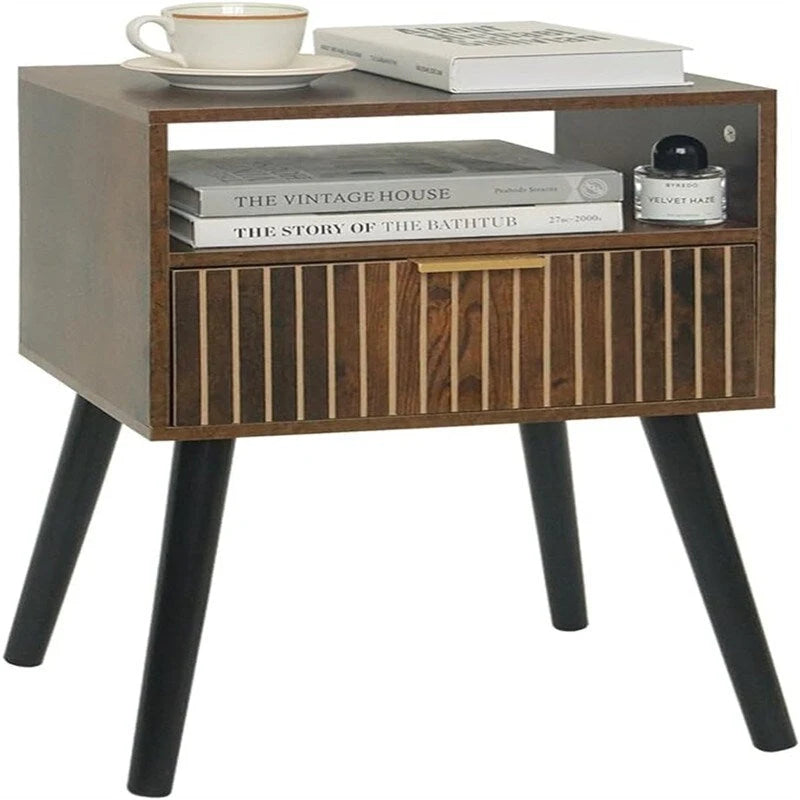 Petite table de chevet en bois avec tiroir - 30P x 40L x 60H cm