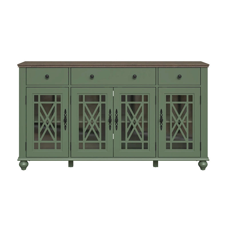 Buffet vaisselier de cuisine style vintage avec tiroirs - 63 po de largeur
