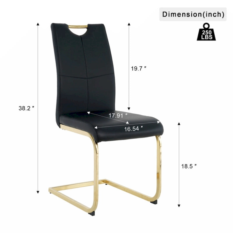 Chaises de salle à manger/salon, chaise rembourrée avec pieds en métal doré