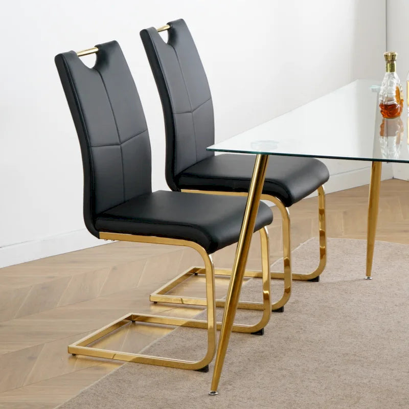 Chaises de salle à manger/salon, chaise rembourrée avec pieds en métal doré