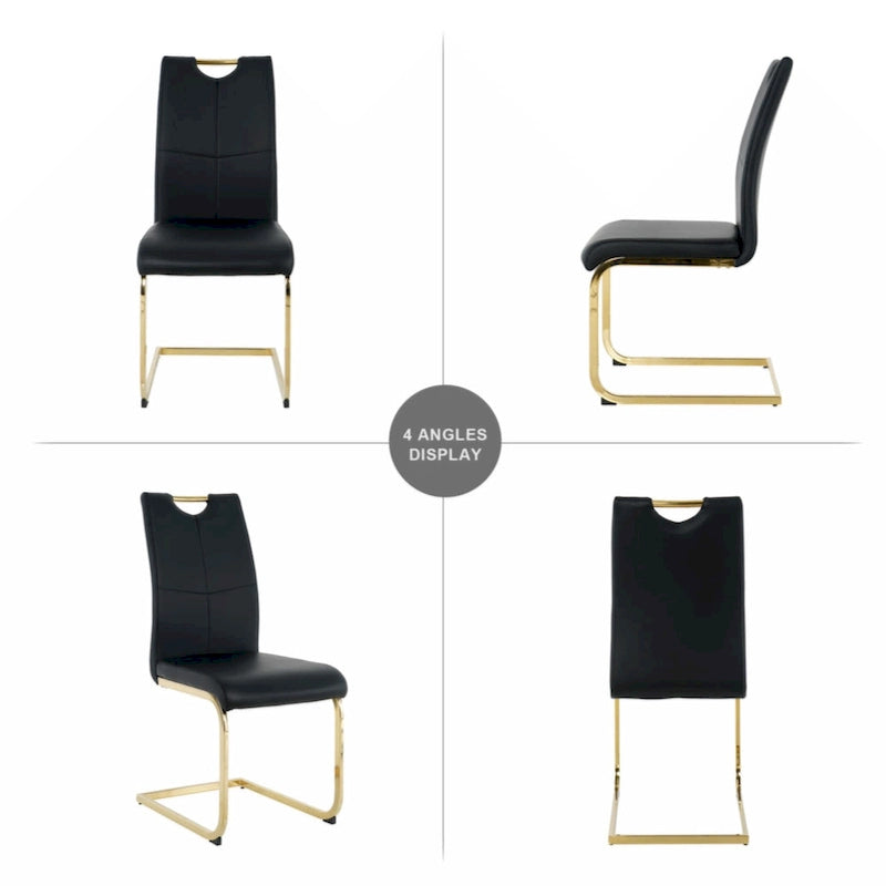 Chaises de salle à manger/salon, chaise rembourrée avec pieds en métal doré