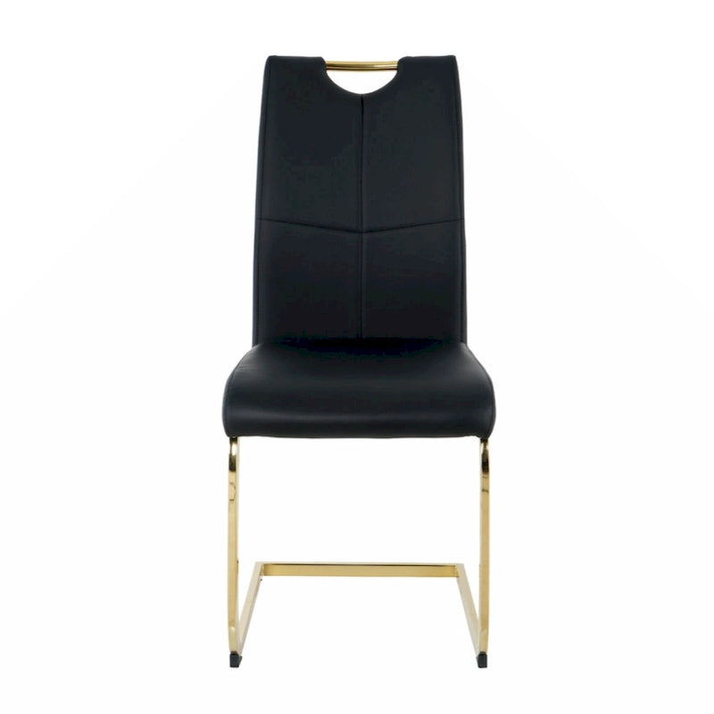 Chaises de salle à manger/salon, chaise rembourrée avec pieds en métal doré