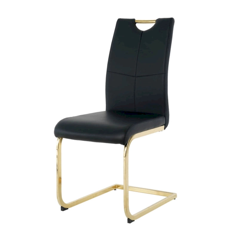 Chaises de salle à manger/salon, chaise rembourrée avec pieds en métal doré