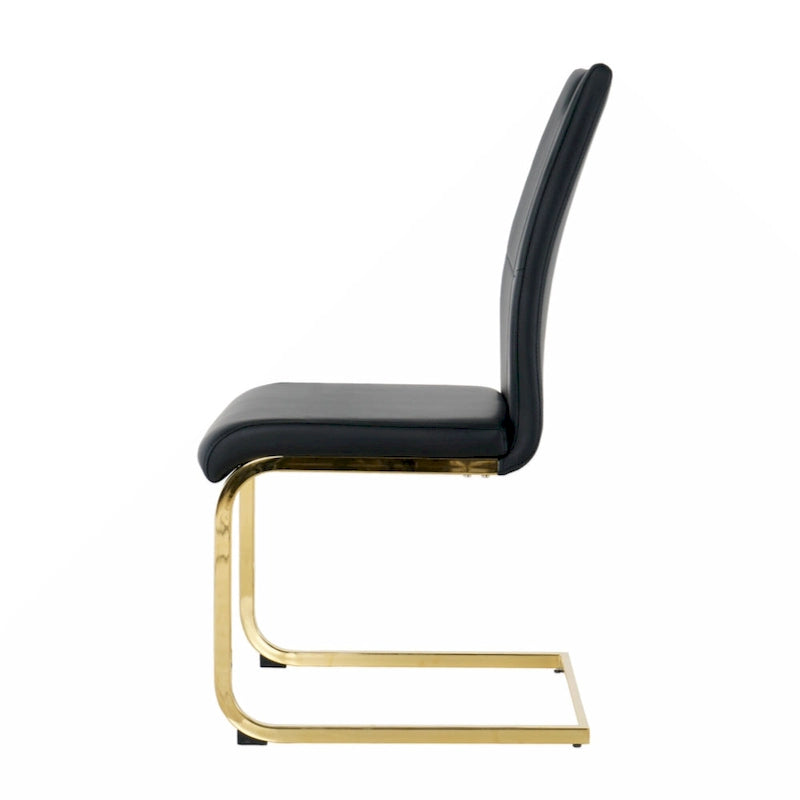 Chaises de salle à manger/salon, chaise rembourrée avec pieds en métal doré