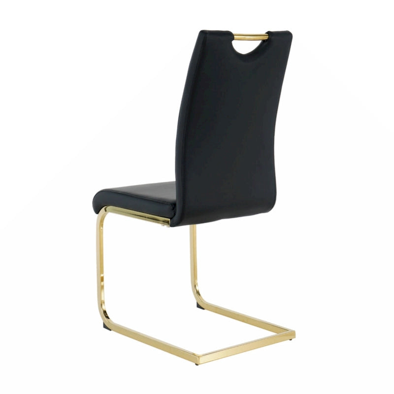 Chaises de salle à manger/salon, chaise rembourrée avec pieds en métal doré