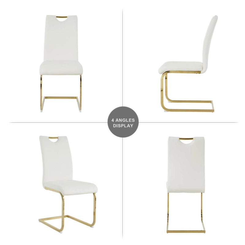 Chaises de salle à manger/salon, chaise rembourrée avec pieds en métal doré
