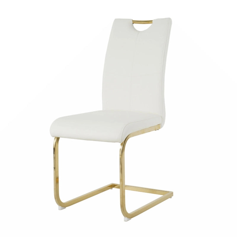 Chaises de salle à manger/salon, chaise rembourrée avec pieds en métal doré