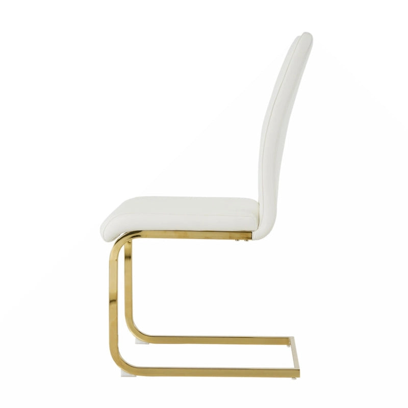 Chaises de salle à manger/salon, chaise rembourrée avec pieds en métal doré
