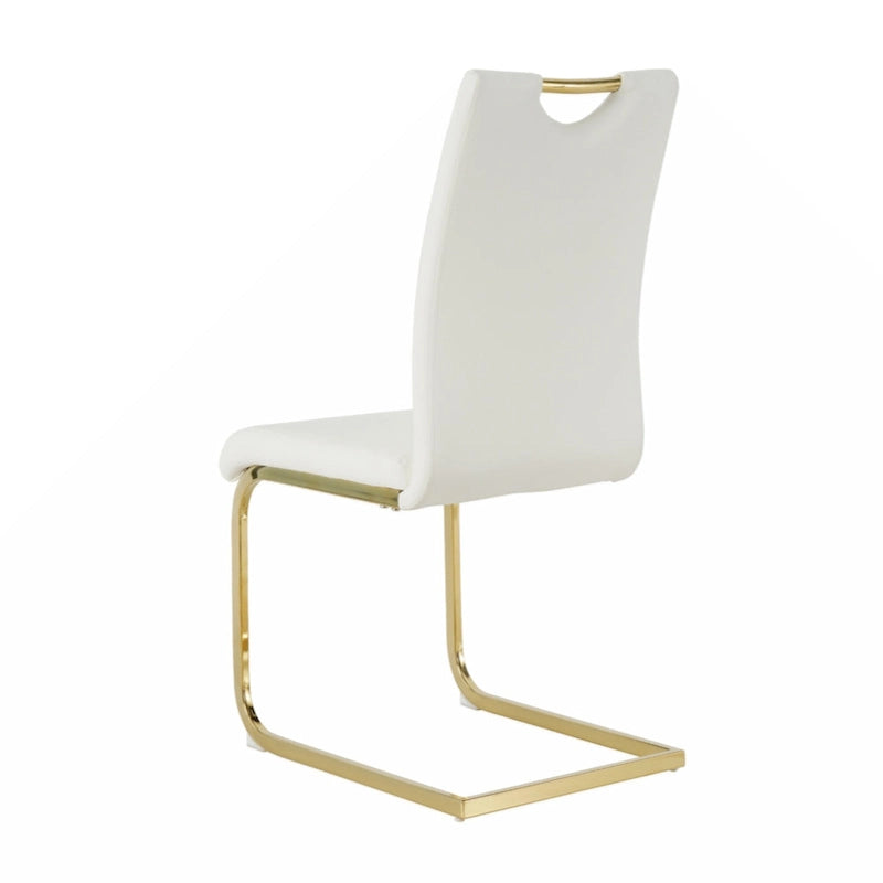 Chaises de salle à manger/salon, chaise rembourrée avec pieds en métal doré