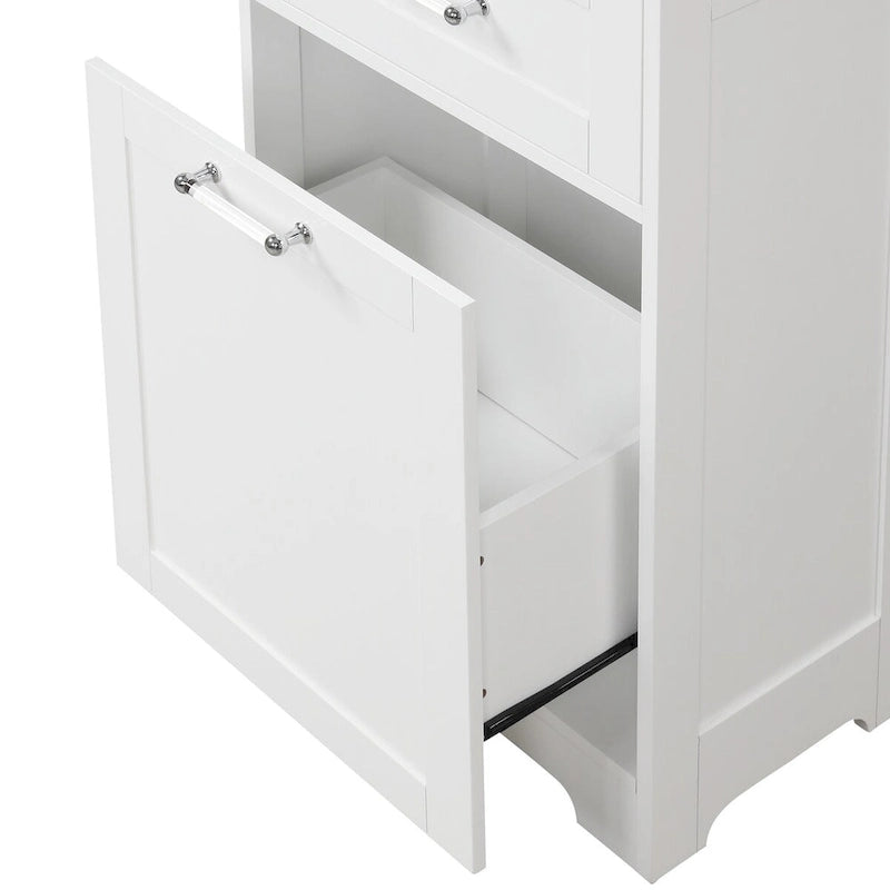 Meuble de rangement pour linge de 20 po L x 13 po P x 68,1 po H avec 2 tiroirs de tailles différentes et une étagère réglable